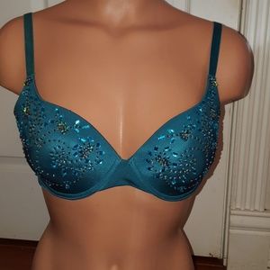 Marciano Turquoise Beaded Bra 36D